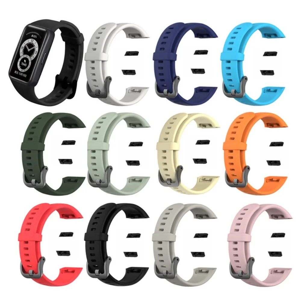 New TPU Watch Strap Breathable Replacement Bracelet Accessories Smart Watch Watchband for Huawei Band 6/Honor Band 6