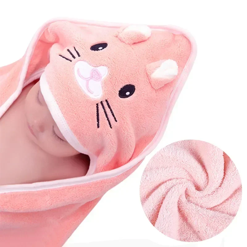 Baby Bath Towel Girl Boy Baby Towel Newborn with Hood Cartoon Coral Fleece Infant Towels Blanket Newborn Baby Bathrobe Infant