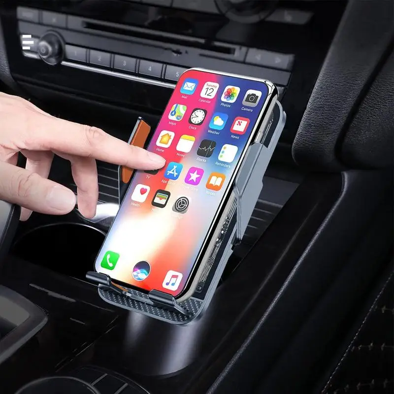 Vehicle Charging Phone Stand 360-Degree Rotation Wireless Car Air Vent Charger Auto Alignment Air Vent Phone Bracket For
