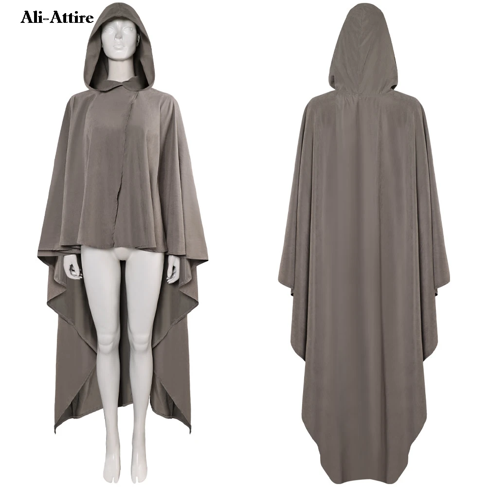 

Movie Space Battle Rey Cosplay Fantasy Grey Cloak Clothes Party Disguise Halloween Women RolePlay Costume Carnival Outfits Suit