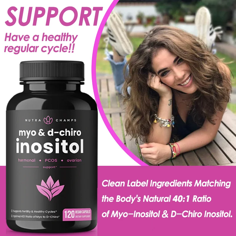 Inositol and D-Chiro-Inositol Supplement with Chasteberry and Folic Acid for Ovarian Support and PCOS