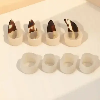

1 set Guzheng Nail Covers Silicone Elastic Reusable Non-Stick Nail Protection Rings For Playing Guzheng Practice Supplies
