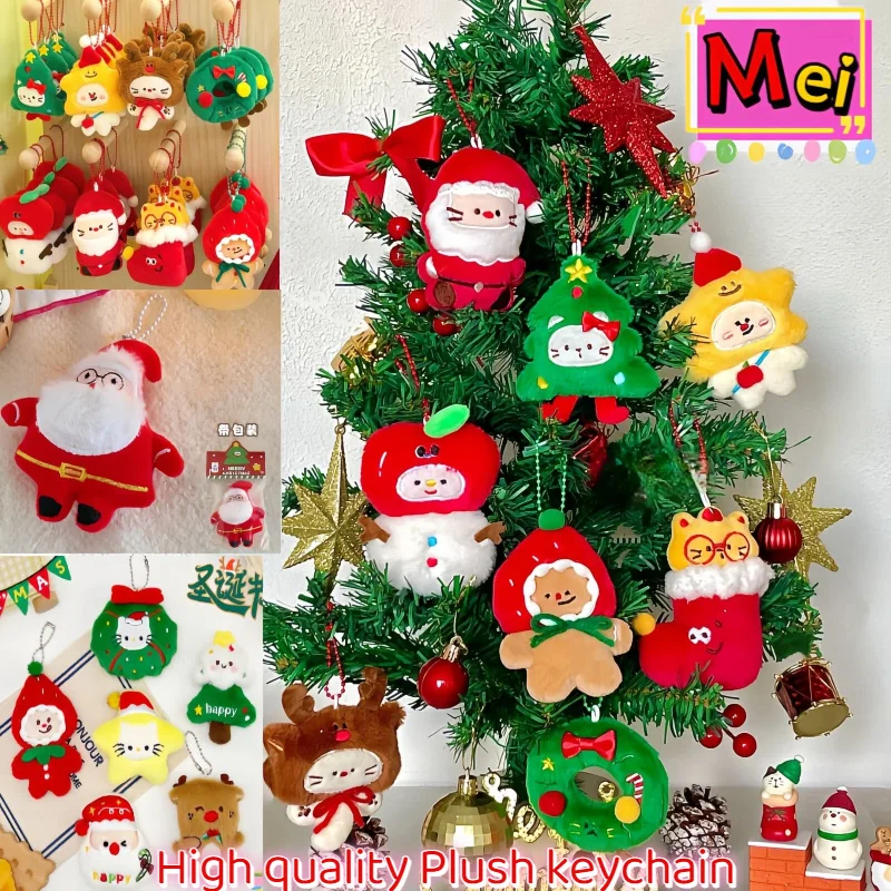 

Рождественская елка Китти Рождественский венок Санта-Клаус Олени Рождественские чулки Рождественские перчатки в форме снеговика Плюшевый брелок в подарок