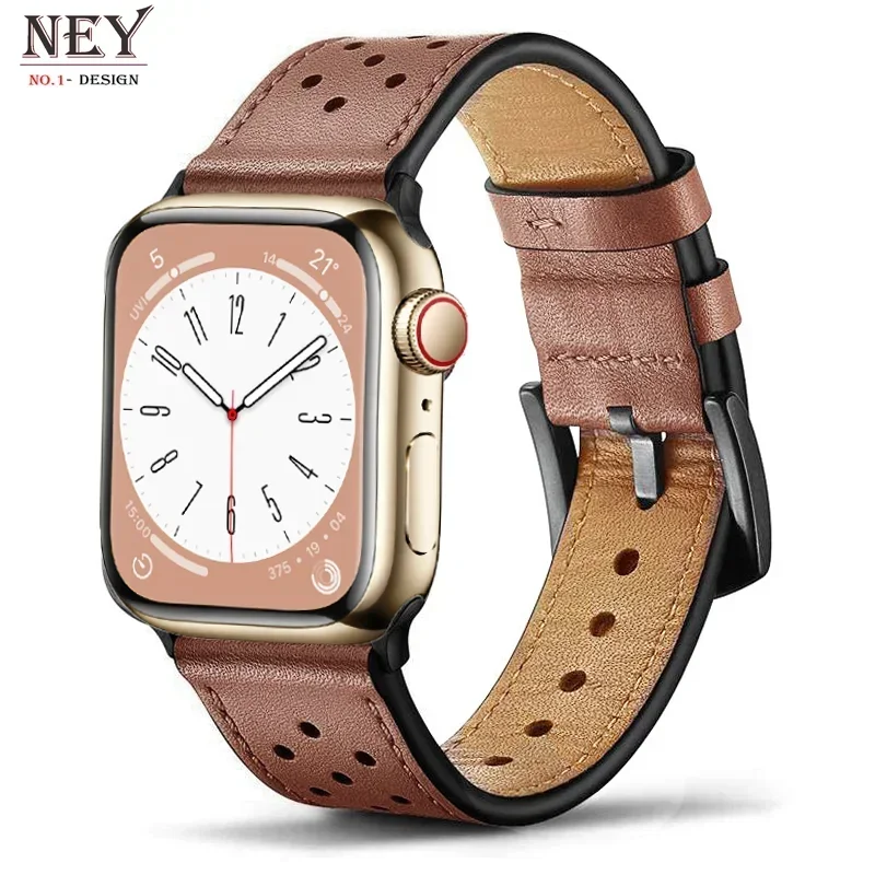 Cinturino in pelle per cinturino Apple watch 45mm 44mm Ultra2 49mm 40mm 42mm 38/41mm 44 45mm Retro bracciale iWatch serie 9 8 7 4 5 6 3 se