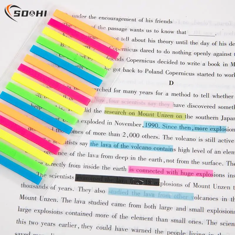 色のステッカー透明な付箋旗非常に薄いストリップインデックスステッカー書き込み可能なメモオフィス学用品ノートブック