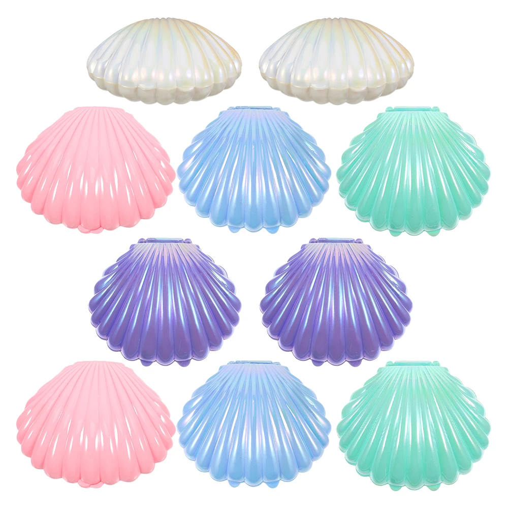 

10 Pcs Seashell Candy Box Elegant Wedding Party Favors Compact Size Plastic Shell Holder Storage Solution
