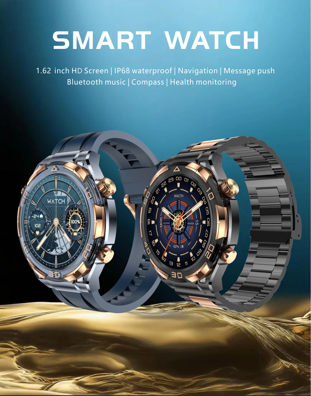 Wi8Pro Smartwatch بلوتوث مكالمة IP68 صوت مساعد تحديد المواقع NFC GPS مراقبة التمارين الصحية Whatsapp الساعات الذكية للرجال #1