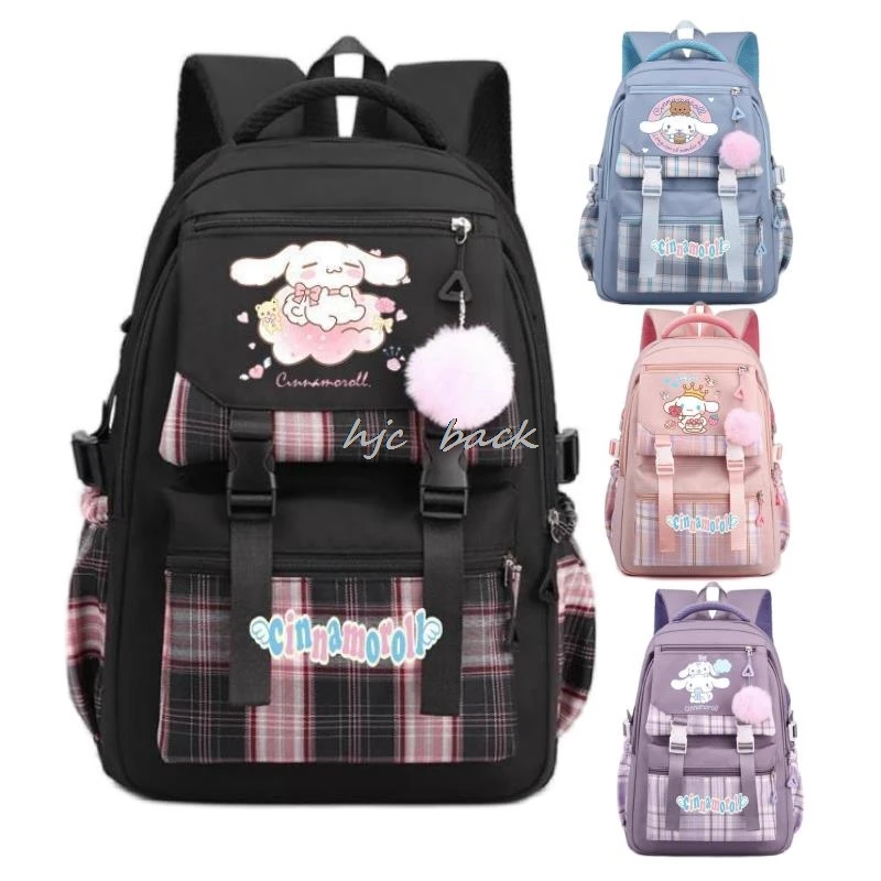 Nueva mochila con estampado Sanrio Cinnamoroll, mochila escolar para adolescentes y niños, mochila escolar Kawaii para estudiantes y niños, mochila para ordenador portátil, bolsa de viaje