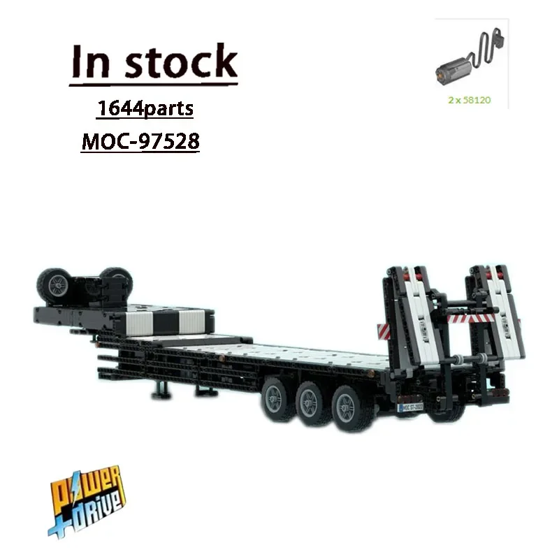 MOC-97528 Truck Flatbed Trailer Assembly Splicing Building Block Model 1644 Building Block Parts MOC Creative Building Block Toy