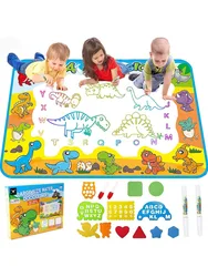 Kids Toys Water Doodle Mat: Dinosaur Painting Coloring Pad for Toddlers 1-3 - Aqua Magic Drawing Board for 2 3 4 Year Old