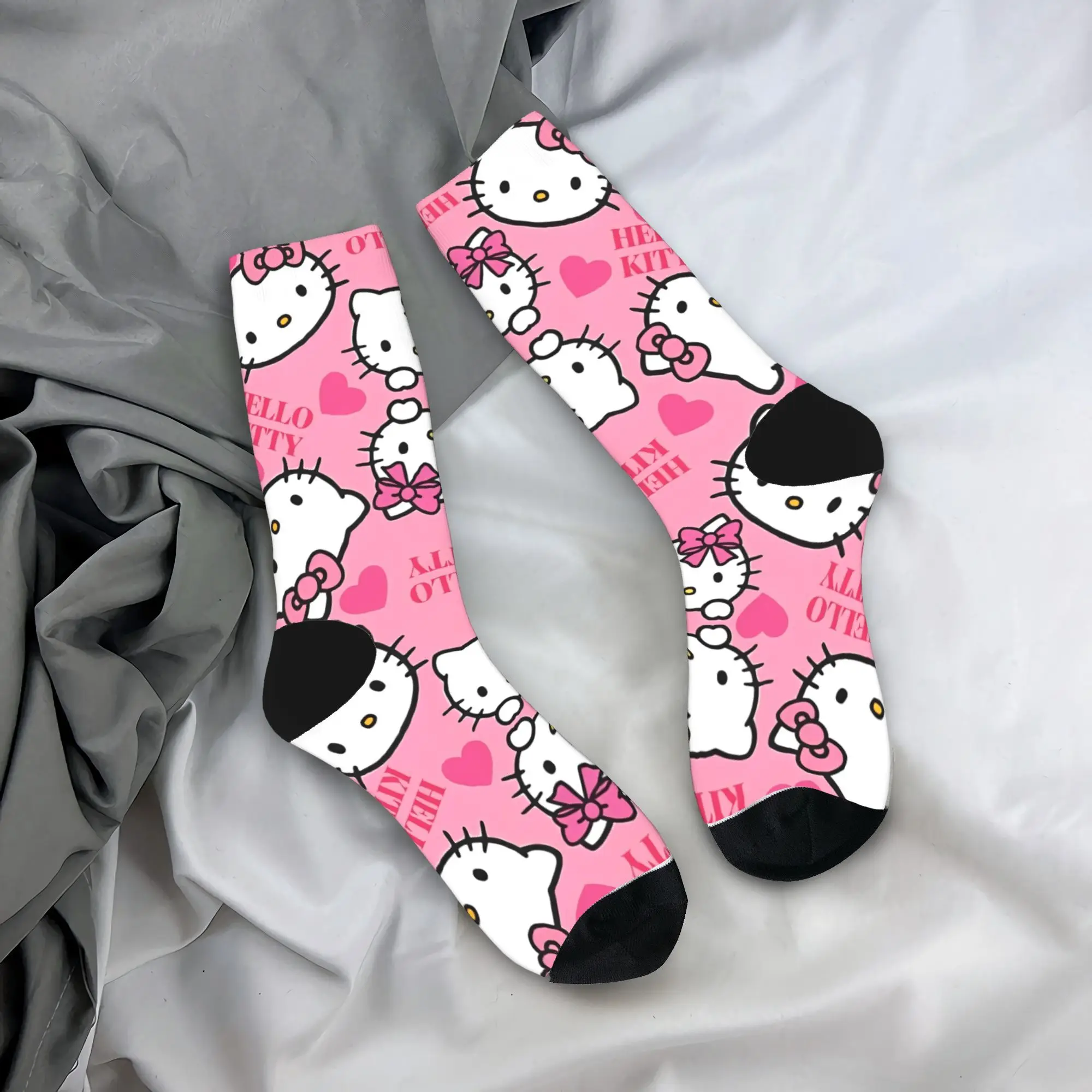 

Hello Kitty Cute Cartoon Socks Anti Skid Stockings Adults Men Soft Breathable Climbing Socks Autumn Elegant Graphic Socks