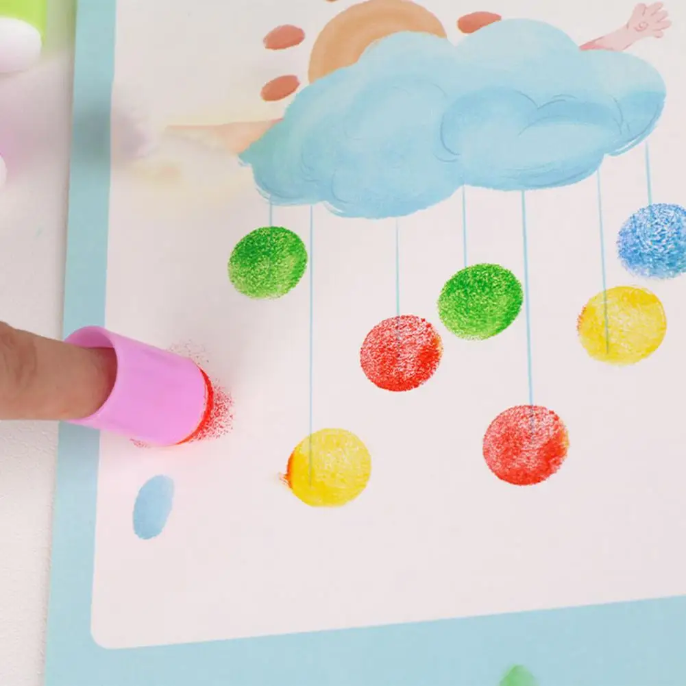 Students Finger Painting Supplies Set of 10 Sponge Daubers for Painting Drawing Card Making Art Ink Tool Kit with Finger Sponges