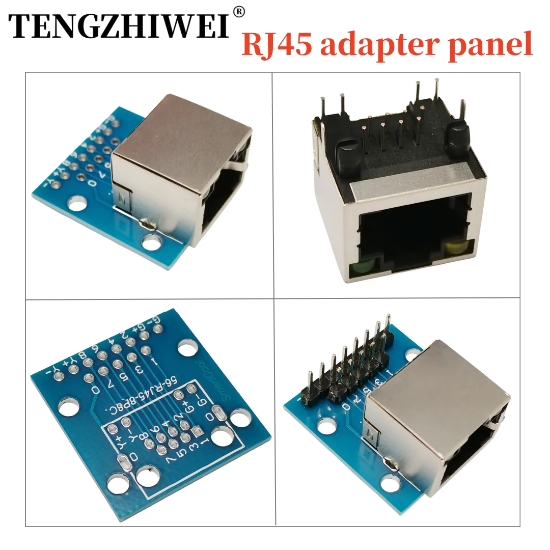 Adapter portu sieciowy RJ45 płyta testowa poziomą płytkę z kryształowa opaska na głowę gniazdem żeńskim 8p ze światłem