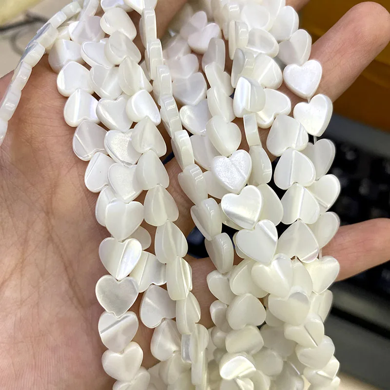 

6mm 8mm Heart Shape Natural White Shell Loose Spacer Beads for DIY Necklace Bracelet Jewelry Making