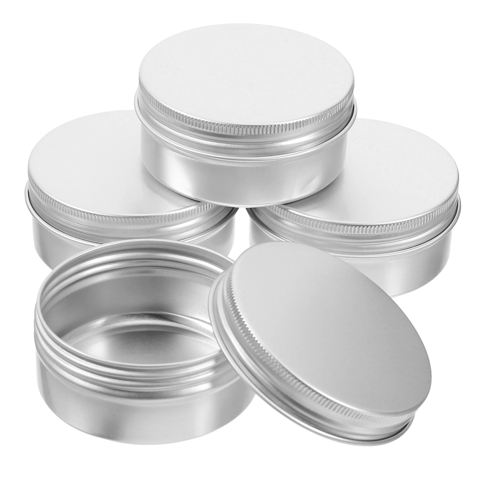 

4 Pcs Soap Paste Containers Aluminum Storage Jars Clamp Lids Round Design Empty Tin Boxes for Craft Small Items