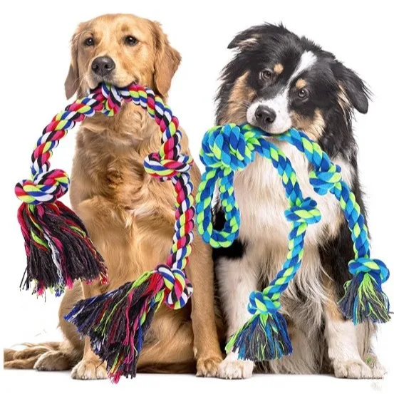 Langlebiges Bissfestes Knotenspielzeug Kaubares Seil Interaktives Hundespielzeug für Große Hunde Haustierprodukte Hundezubehör