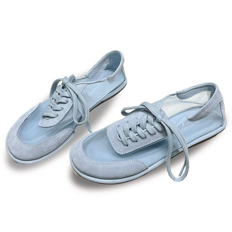 

High Quality Mesh Splicing Design Lace Up Low Cut Casual Shoes Vacation Travel Comfortable And Breathable Daily Walking Shoes