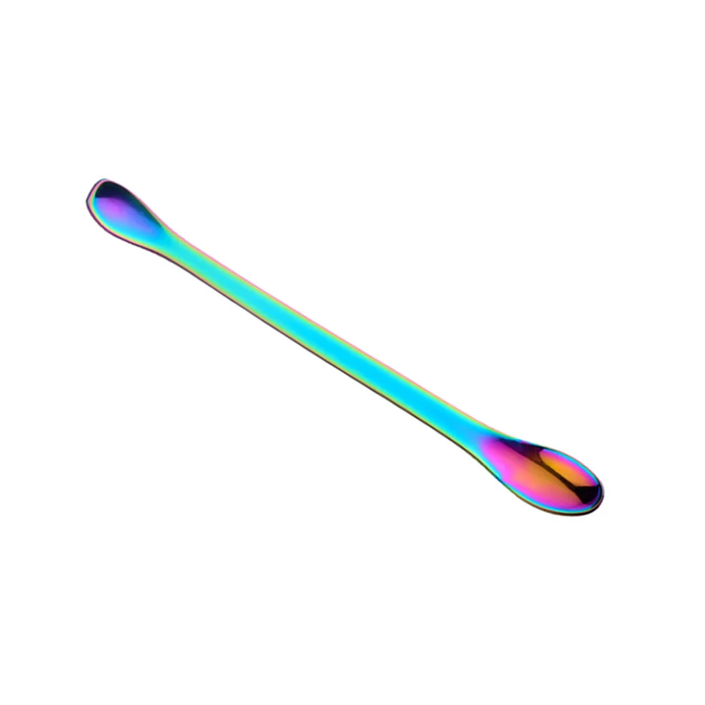 

Stainless Steel Double-End Spoon Mirror Finish Smooth Ergonomic Design for Seasoning Coffee Kitchen Use