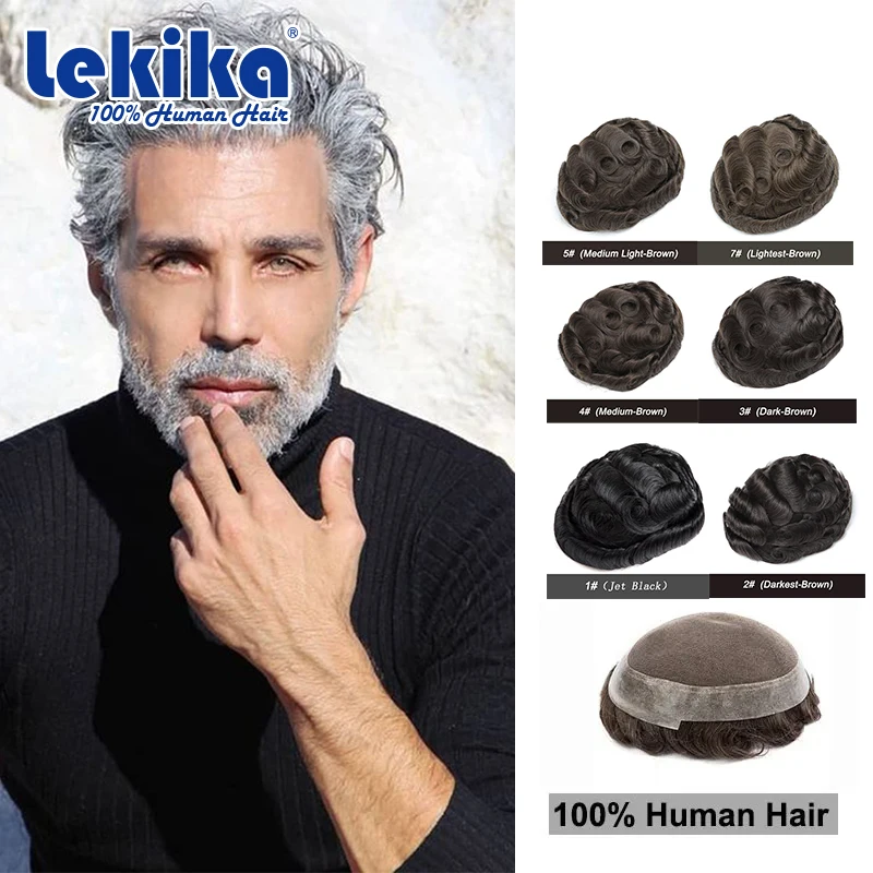 

Australia Base Lace Pu Toupee Men Capillary Prosthesis French Lace Wig For Men Indian Human Hair Man Wig 100% Human Hair Brazil