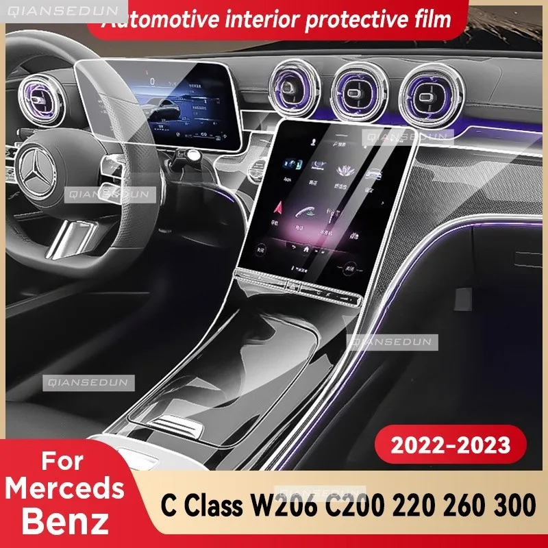 

For Merceds Benz C CLASS W206 2022 2023 Gearbox Panel Dashboard Navigation Automotive Interior Protective Film Anti-Scratch