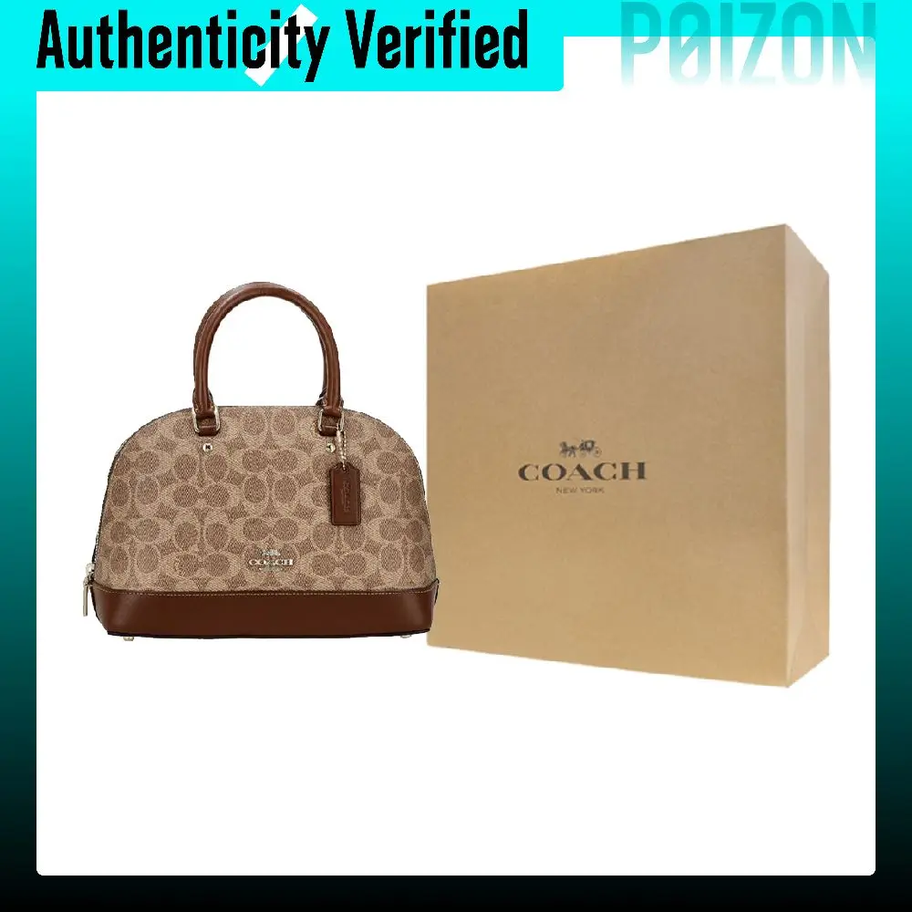 COACH Sierra PVC Dome Bag Handbags Medium Women's Brown CCQ26-IMXHE