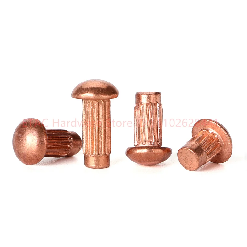 10-50pcs M2 M2.5 M3 M4 Knurled Solid Copper Rivets For Name Plate GB827
