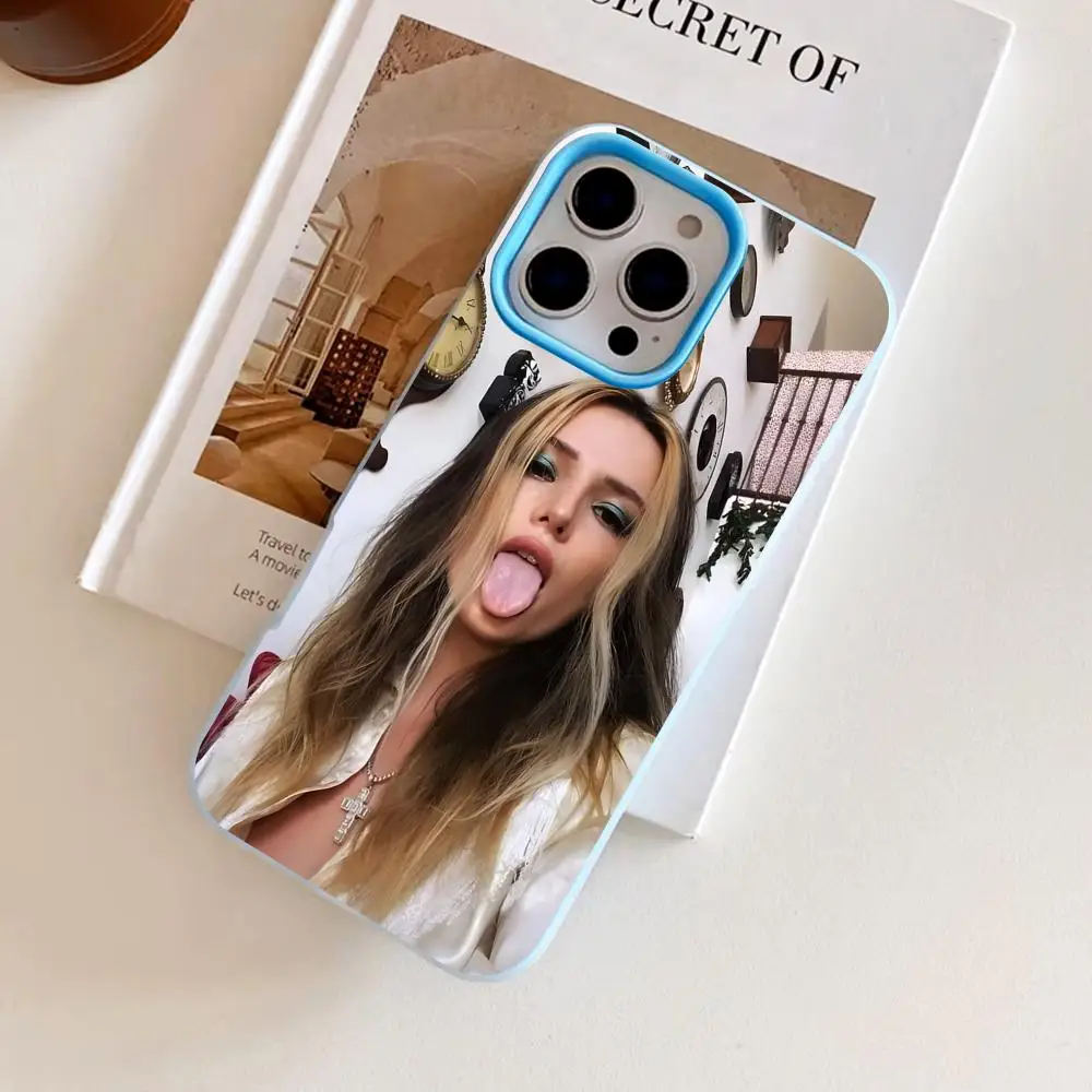 

Bella Thorne Jelly Double layer Light Blue Mobile Phone Case for iPhone 17 16 15 14 13 12 11 Air Pro Max Plus Protective