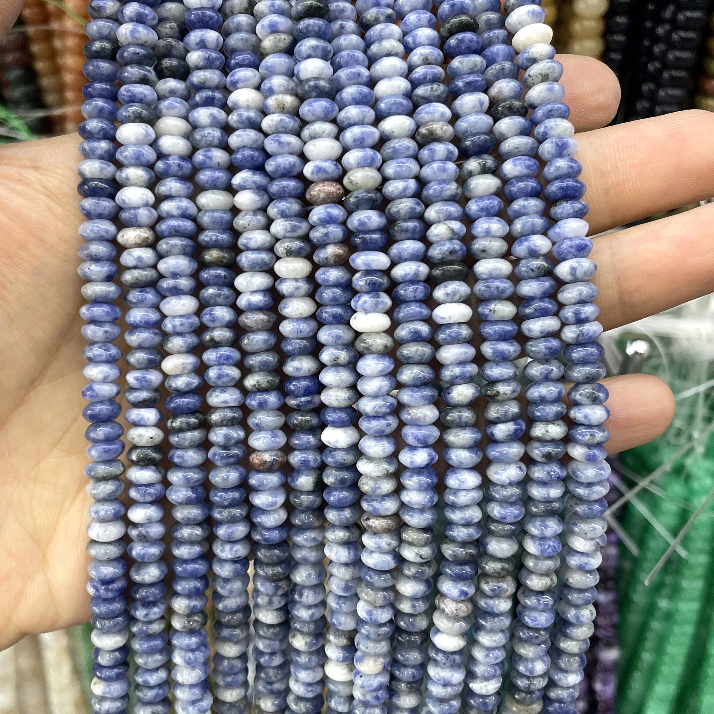 3X6MM Naturstein Rondelle Quarz Achat Türkis Runde Zwischenperlen für Schmuckherstellung DIY Armband Halskette Zubehör – Detail 3