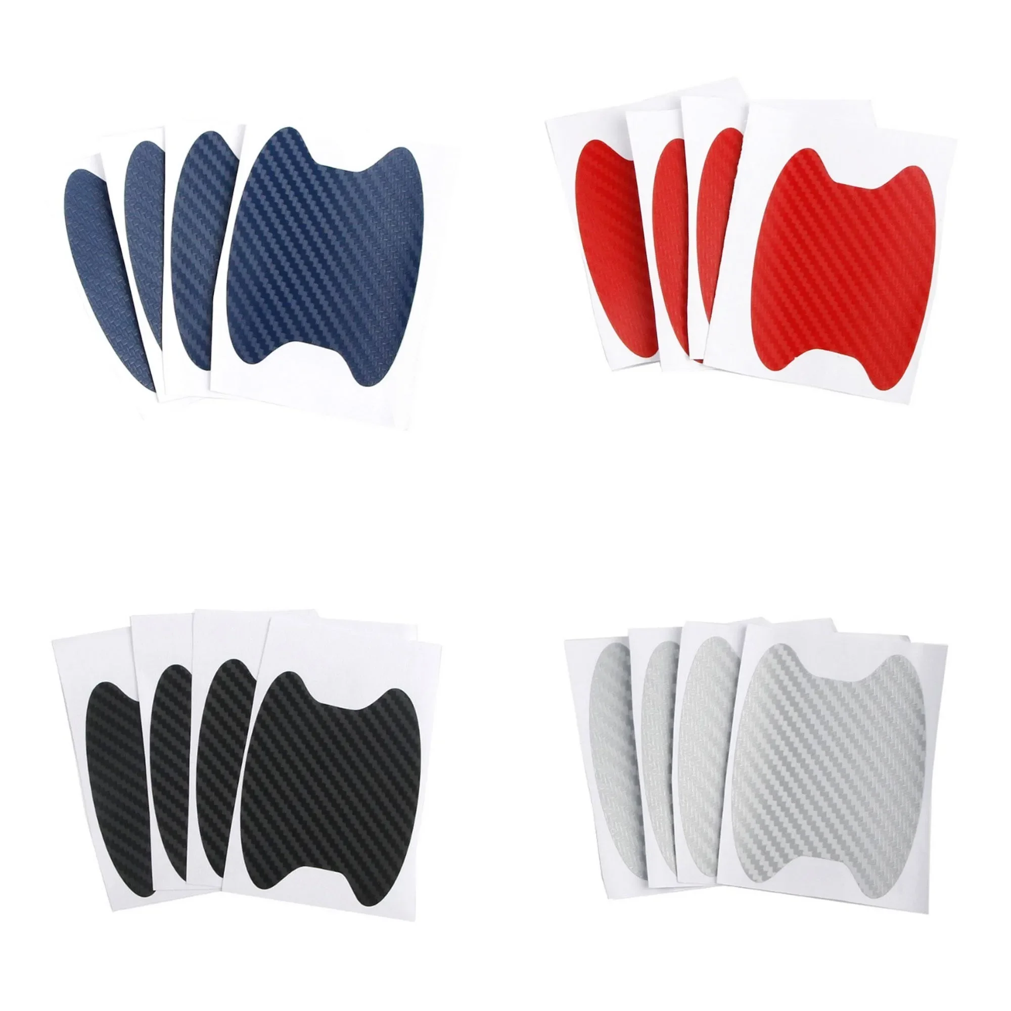

4Pcs Universal Car Door Handle Film, Car Exterior Stickers, Car Handle Anti Scratch Stickers, Carbon Fiber, 8.5x6.8cm