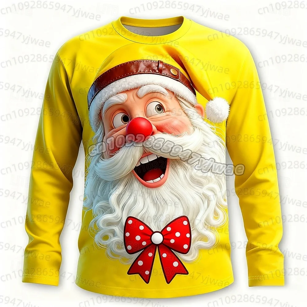 2026 Weihnachts-T-Shirts für Männer mit Weihnachtsmann-Print, Langarm-T-Shirt mit Rundhalsausschnitt, Trendige Streetwear für Weihnachtsfeiern, Herbst-T-Shirt für Männer und Frauen – Detail 20