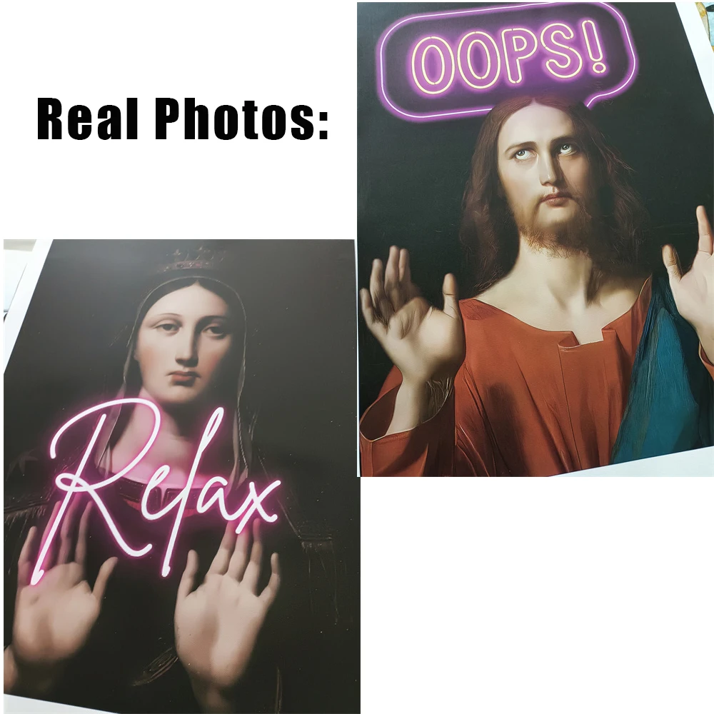Śmieszne ciemny portret plakat Vintage Alter portret wystrój z nadrukiem Neon cytat Moody płótno artystyczne malarstwo galeria ozdoby do dekoracji wnętrz ścienne — zdjęcie 7