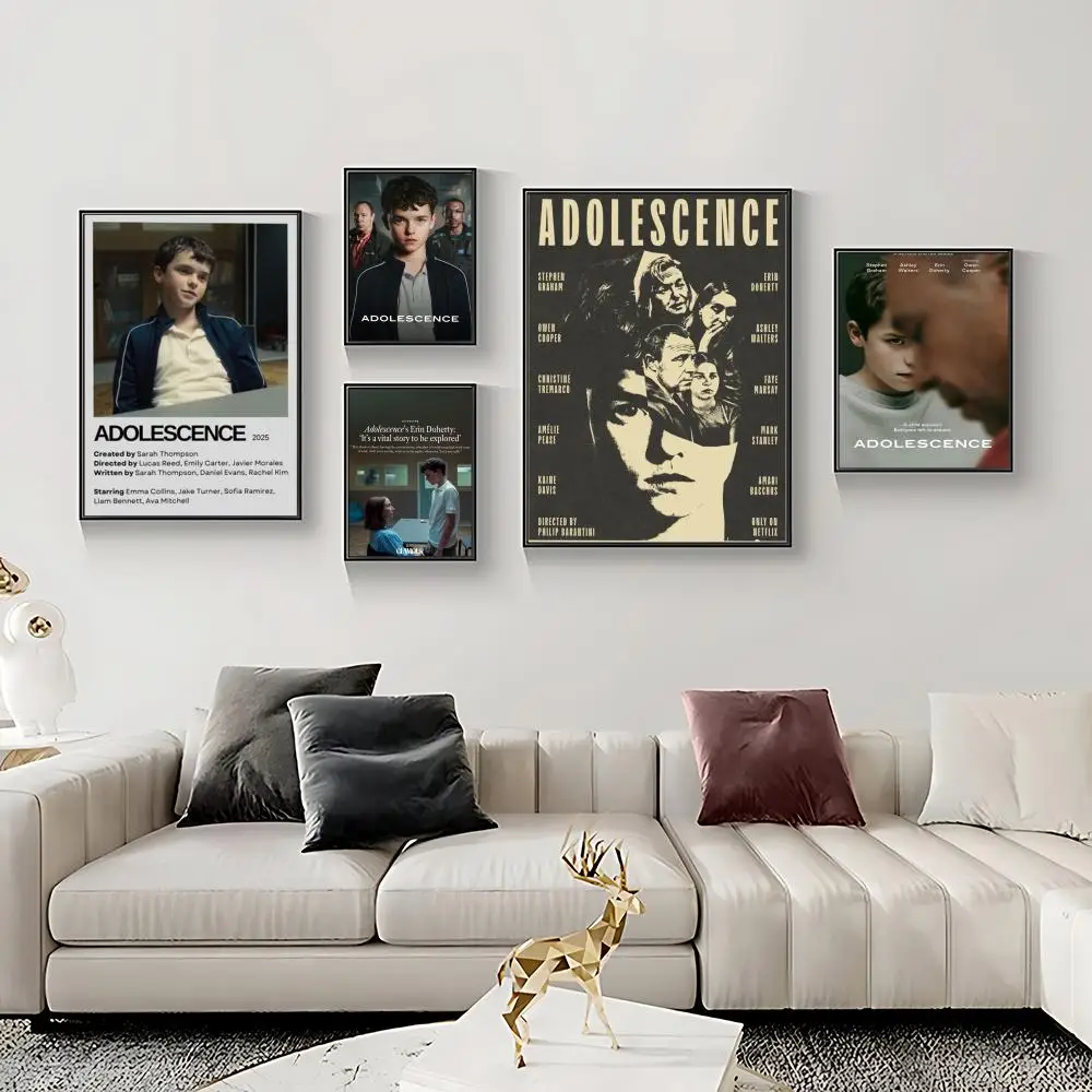 Theme A-Adolescence Poster HD Self-Adhesive Waterproof Frameless Wall Art for Home Office Dorm Bedroom Ideal Gift
