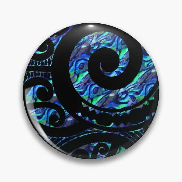 New Zealand Maori Paua Tattoo Koru Desig  Soft Button Pin Decor Collar Metal Funny Gift Lover Cartoon Lapel Pin Badge Jewelry