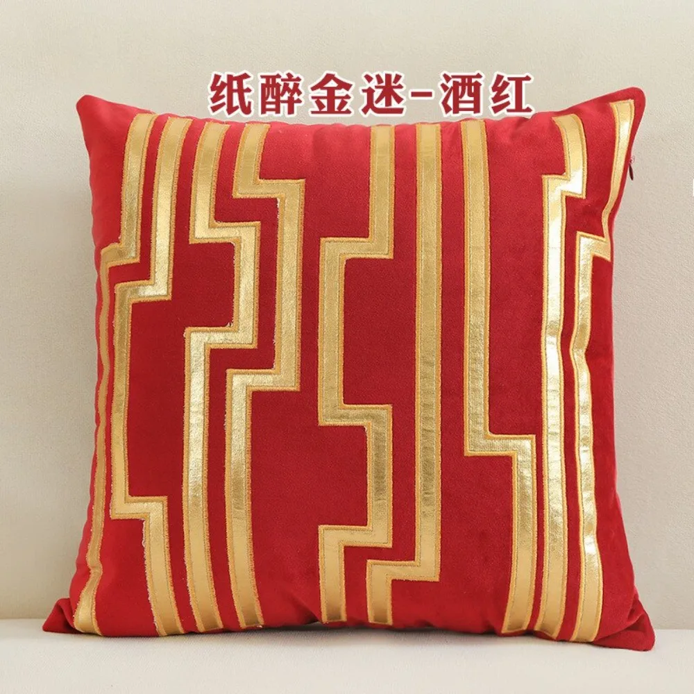 CIFBUY Velvet Cushion Pillow Cover 18x18 Inch Gilded Throw Pillowcase for Living Room Sofa Couch Home Decoration