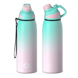 FEIJIAN-Thermos en acier inoxydable avec couvercle magnétique, bouteille d'eau de sport en plein air, 1000ml