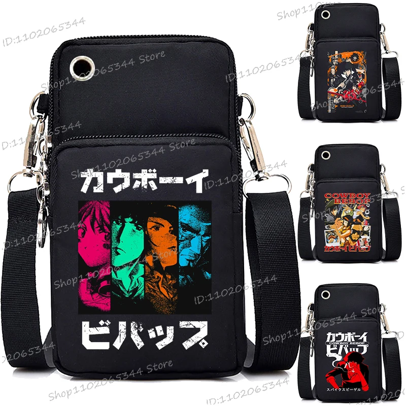 

Аниме C-Cowboy Bebop Series Кошельки и сумки с принтом для женщин и мужчин Spike Spiegel Мини-сумка для мобильного телефона на молнии Сумка через плечо