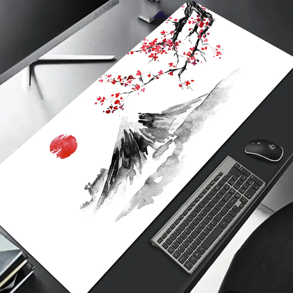 Japanese Fuji Mount and Cherry Blossom Large Size No-slip Rubber Mousepad Computer Gaming Accessories Keyboard Desktop Decor Mat