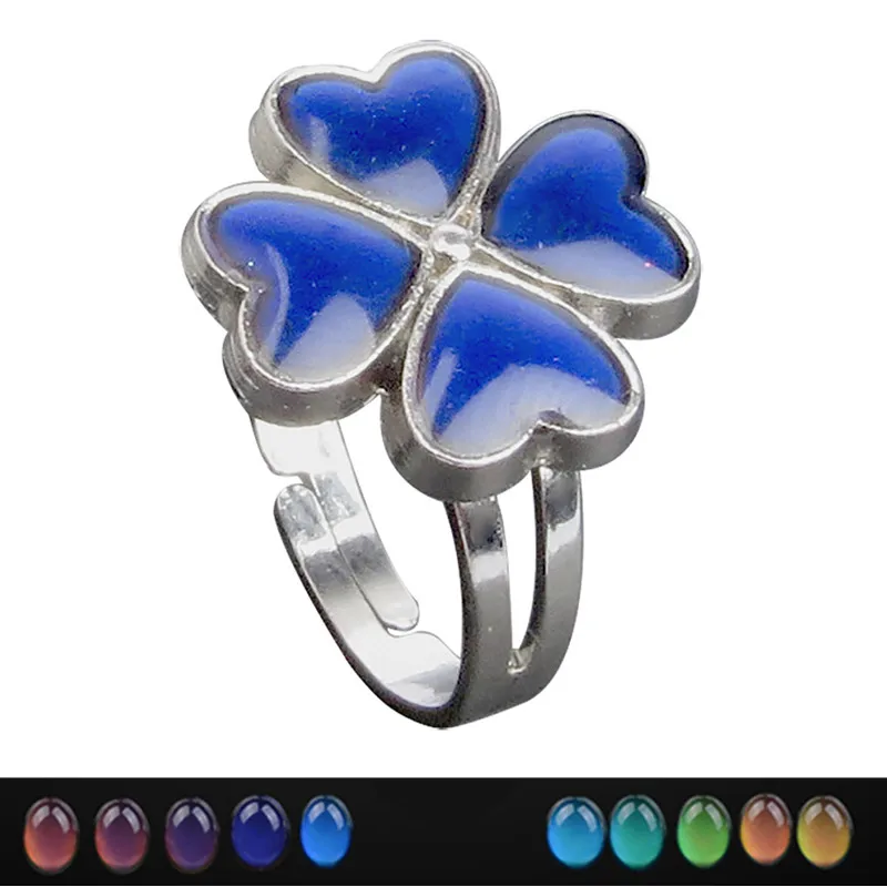 1pc Amizing Color Changing Flower Mood Ring for Men Women