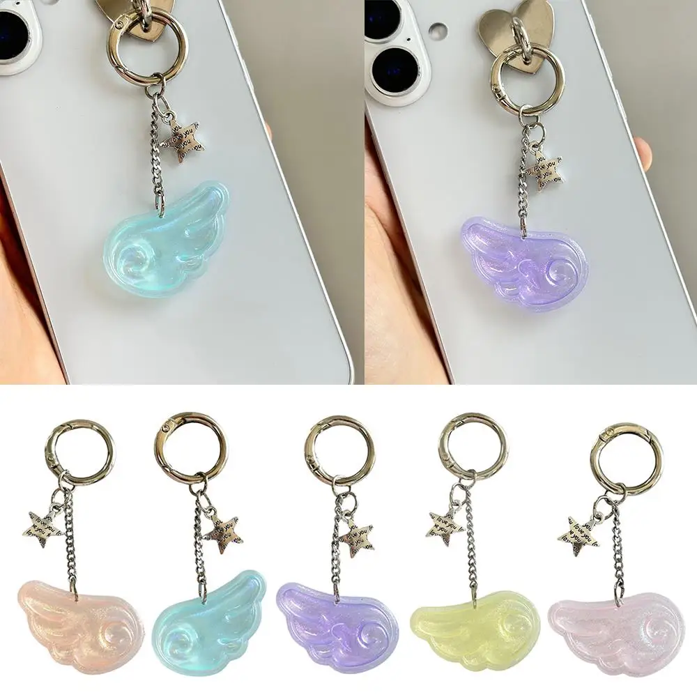 

HOT Girl Star Keychain Wing Bag Pendants Backpack Decoration Accessories Car Keyring Women Bag Hangers New Design Accessories