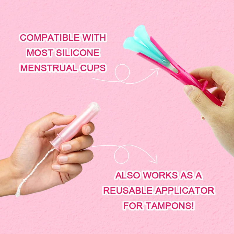 Tampon and Menstrual Cup Applicator Reusable Portable Medical Plastic Grade Booster Personal Hygiene Product