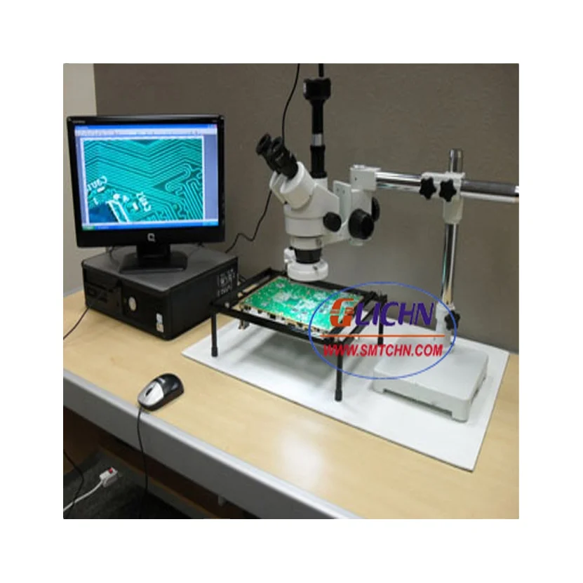 

Trinocular Video Microscope sx4ts/Crystal sharp pictures. A necessary tool for SMT/SMD circuit boards inspection and other appli