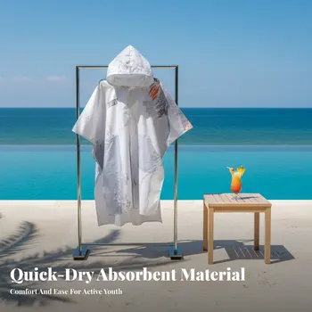 Aquatic Towel Poncho, Quick-Dry Absorbent Beach Changing Cape, Warm Hooded, Unisex for Swimming, Diving, Outdoor