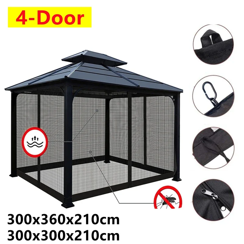 Mosquito Net Waterproof Gazebo Net Four Door Open Mosquito Curtain Netting Garden Mosquito Net Pavilion Insect