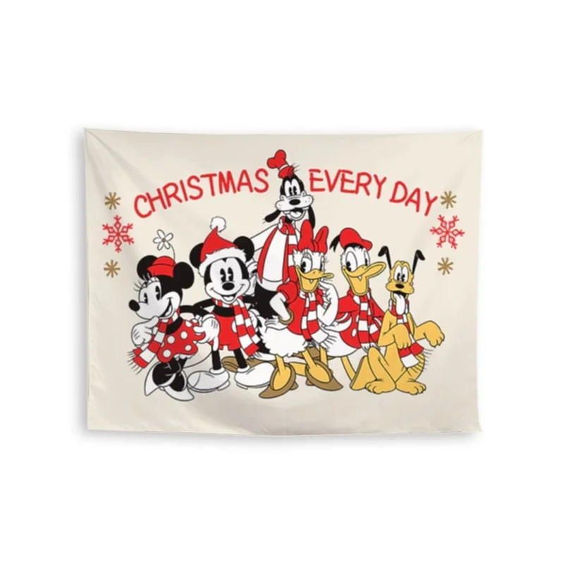 New Year Mickey Minnie Christmas Wall Decoration Background Cloth Hanging Cloth Instagram Holiday  Atmosphere Photography Props