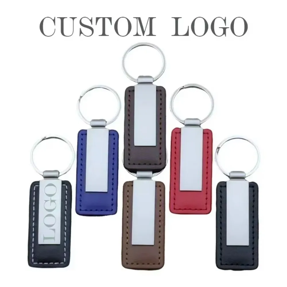 

Hot Custom Name Logo Metal Stainless Steel for Car Moto Keychain Men and Women Keyring Leather Engraved Engraving Key Chain Gift