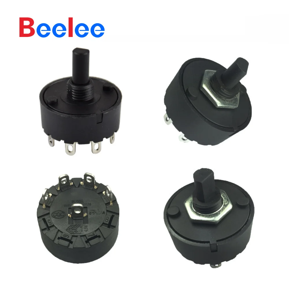 50 قطعة مفتاح دوار BL-XZ-RV005-6-7 سلسلة 250 فولت سخان بنفايات مقبض تروس فيات 500 سبائك النحاس 3A TVT CQC CQC TUV 10(3)A 250 فولت/التيار المتناوب T1