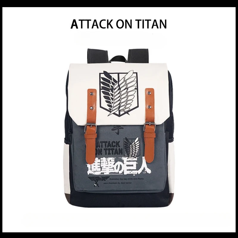 Attack On Titan animation peripheral creative printing cover type large capacity student computer bag outdoor casual backpack