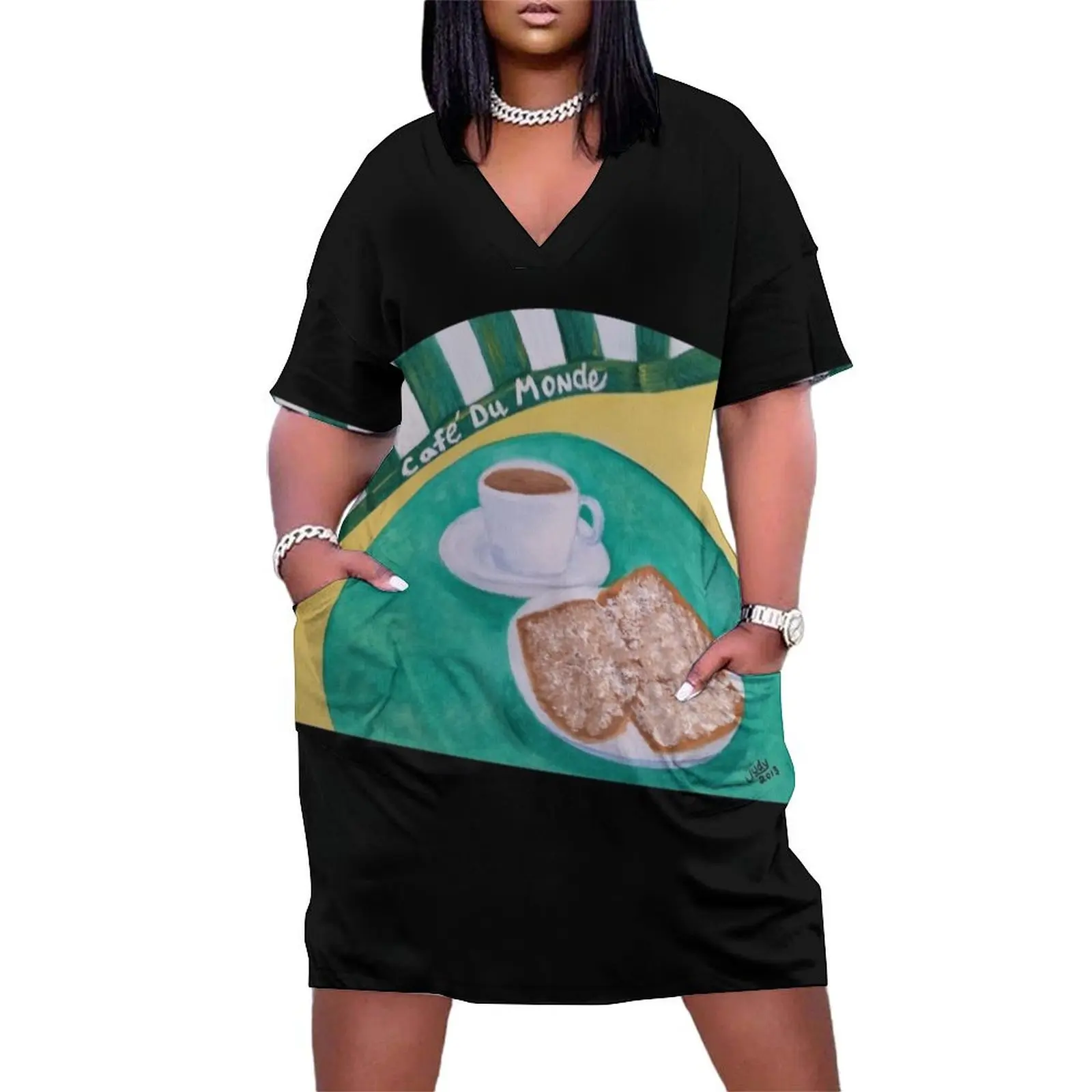 

Coffee and Beignets Loose Pocket Dress Women's summer dresses elegant party dress for women 2025 Beachwear