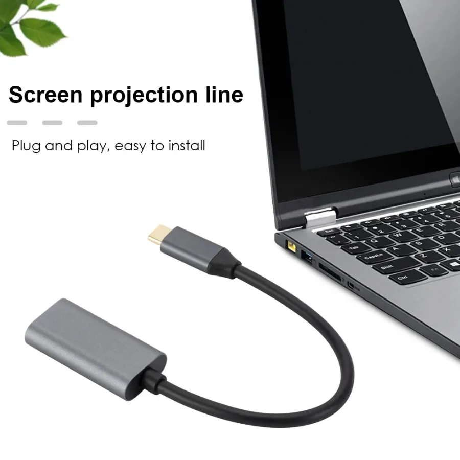 Type-C To HDMI-compatible Adapter Cable Android Phone Screen Projection Aluminum Alloy Type-C To HDMI-compatible Cable Converter