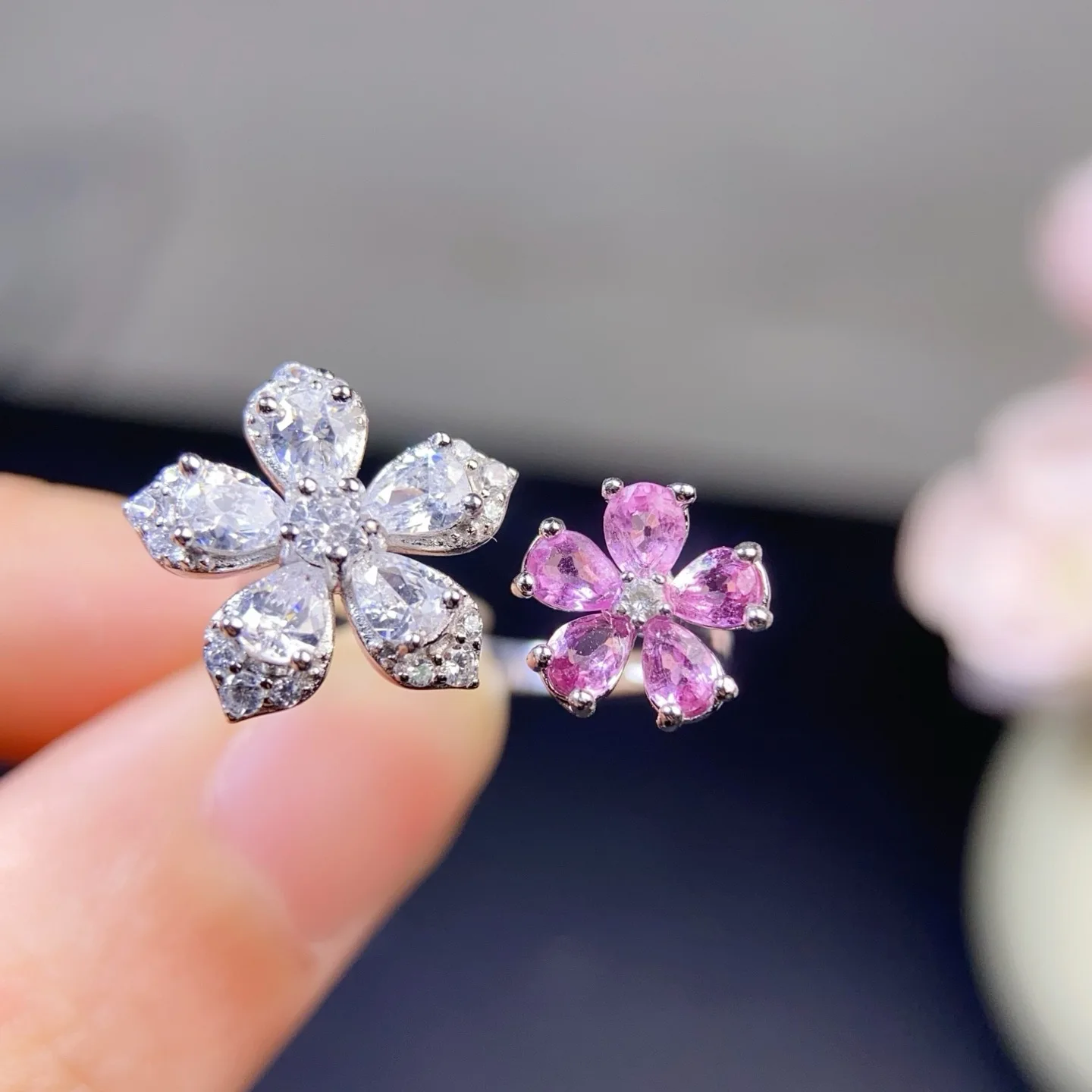 

Natural Pink Sapphire Ring, 5A Grade 3x4mm Gemstone, 925 Sterling Silver Precision Setting, Elegant Jewelry